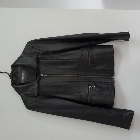 Kenneth Cole Reaction leather moto jacket - Picture 1 of 9